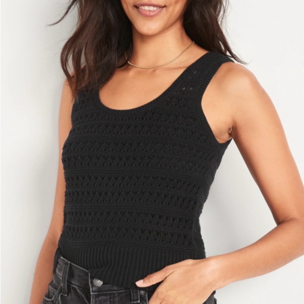 Old Navy Black Ribbed Sleeveless Tank Top